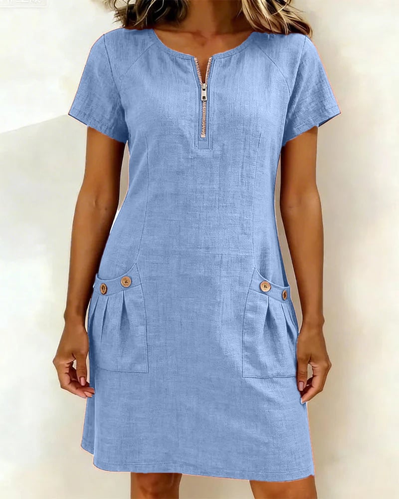 Sola Kleid – mit Reißverschluss & Taschen