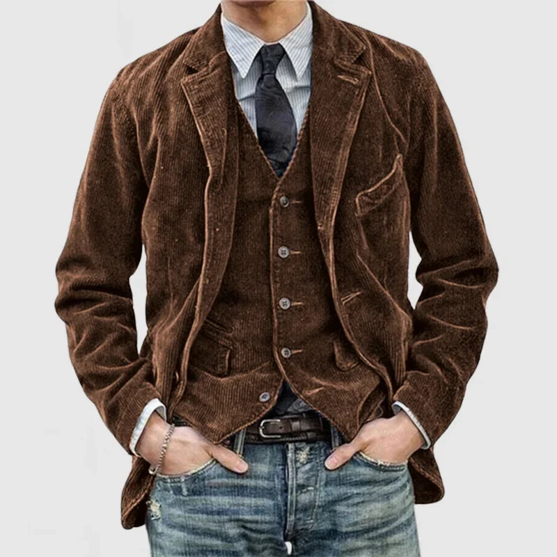 Vintage Corduroy Blazer mit Weste – zeitlose Eleganz