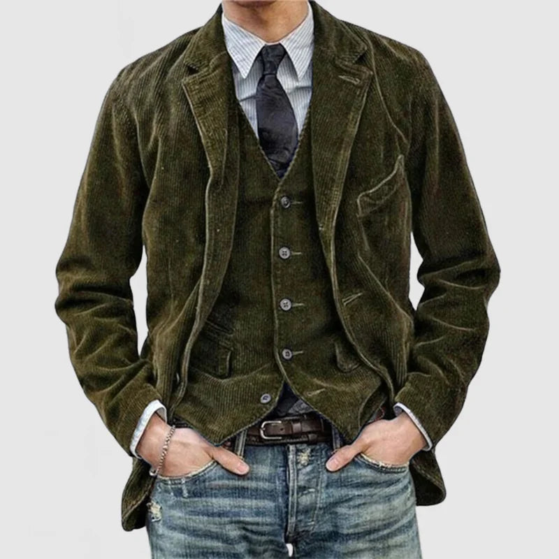 Vintage Corduroy Blazer mit Weste – zeitlose Eleganz