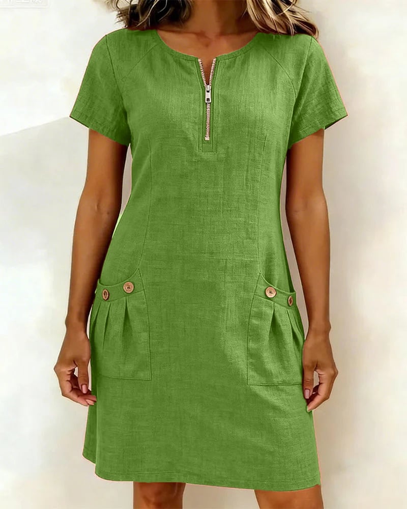 Sola Kleid – mit Reißverschluss & Taschen