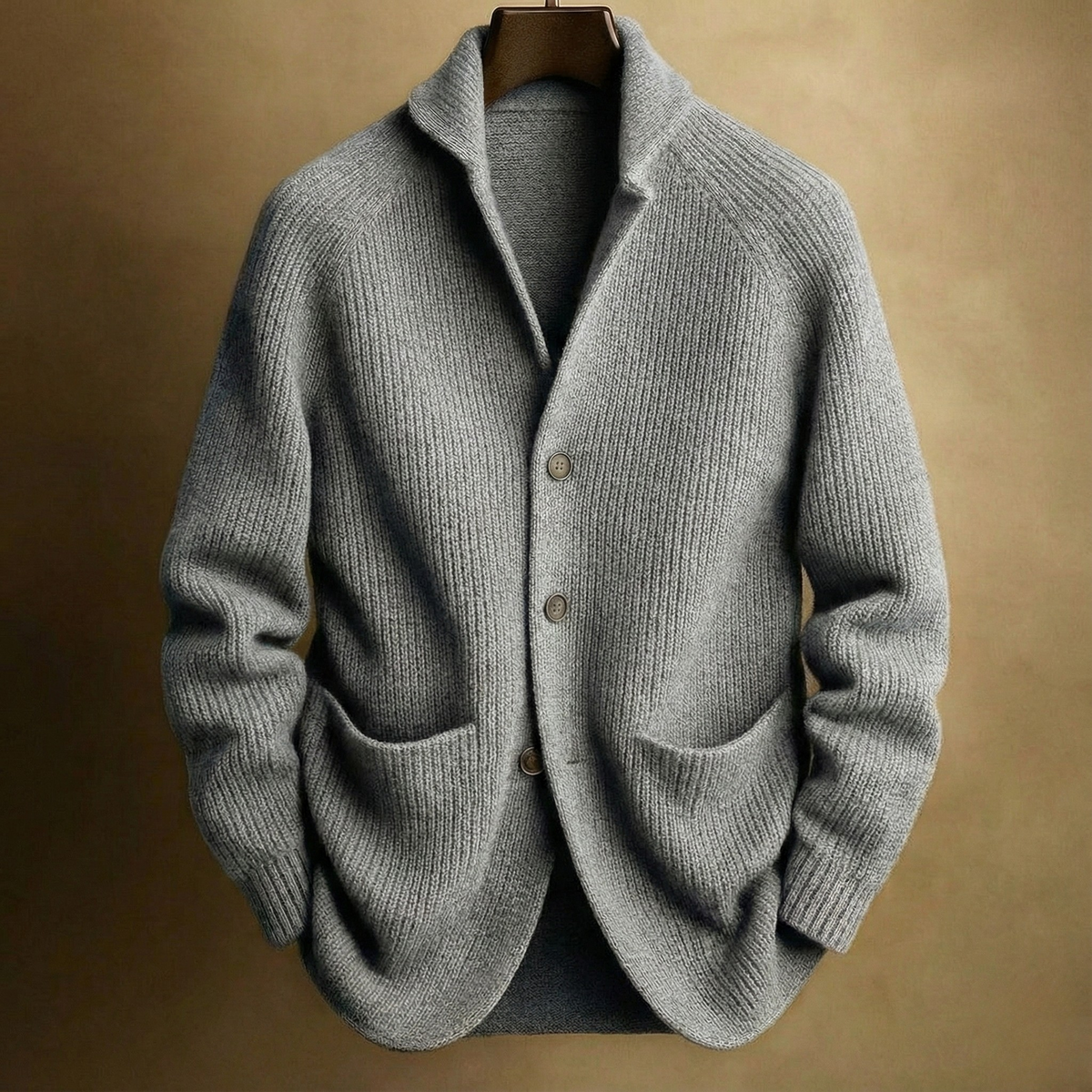 SILVORO | Hochwertige Strickjacke aus Rippenwolle für Herren