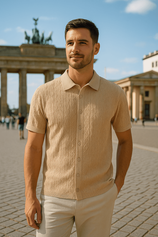 Menno | Kurzärmeliges Strickhemd mit modernem Komfort