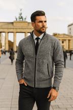 Leon | Eleganter Strickpullover mit Reißverschluss