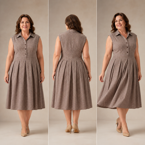 Linavera – Camille Karierte Kleid