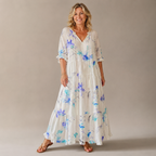 Margaux Flow Jurk — Bloemenprint & Zachte Vrouwelijkheid