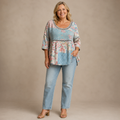 Noëlle Patchwork Top — Romantisch & Luchtig