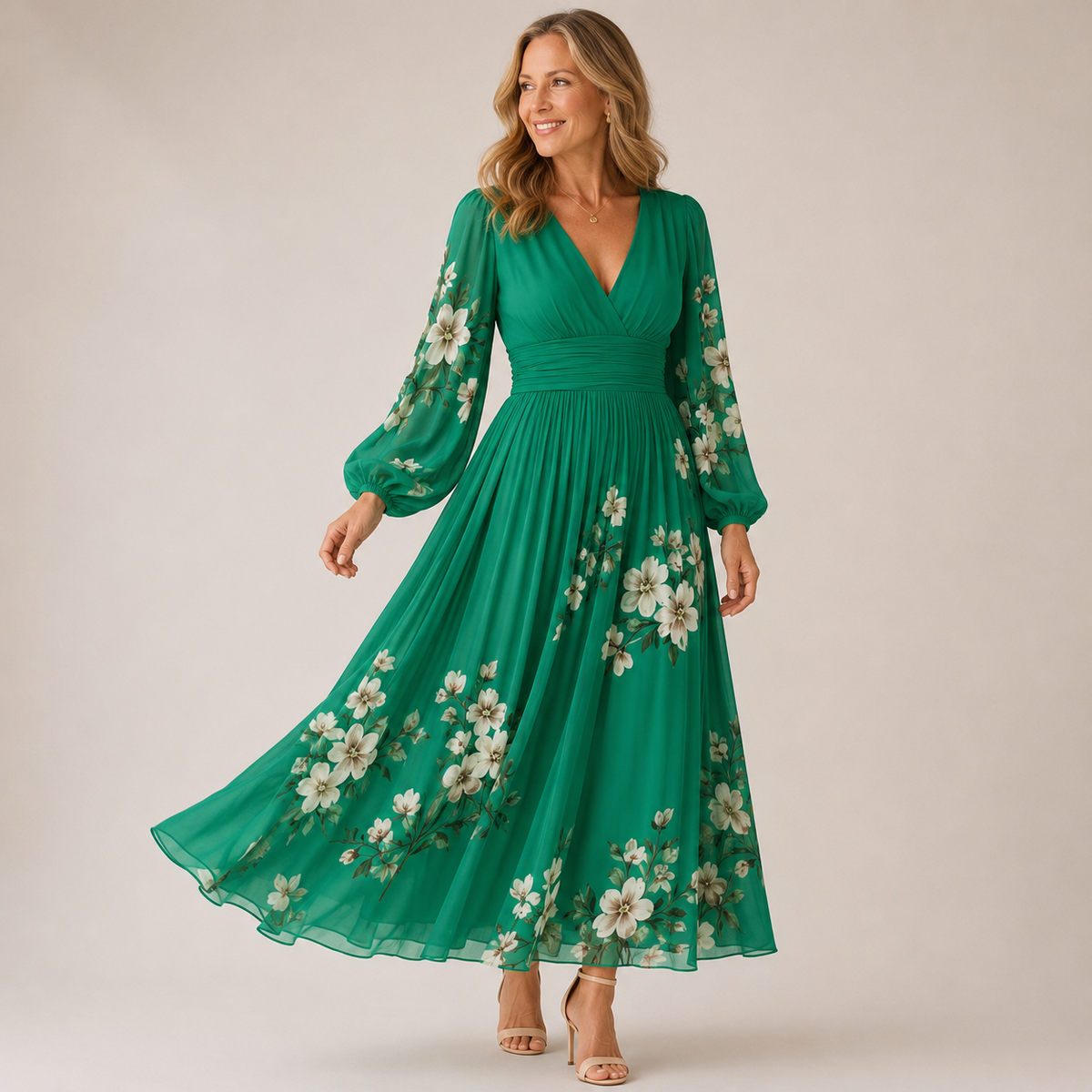 Linavera – Elmira Bloom Dress - Elegante, luftige Maxi-Jurk