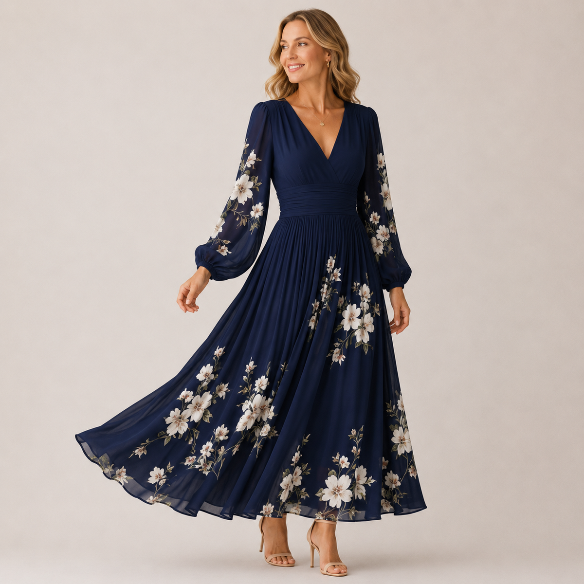 Linavera – Elmira Bloom Dress - Elegante, luftige Maxi-Jurk