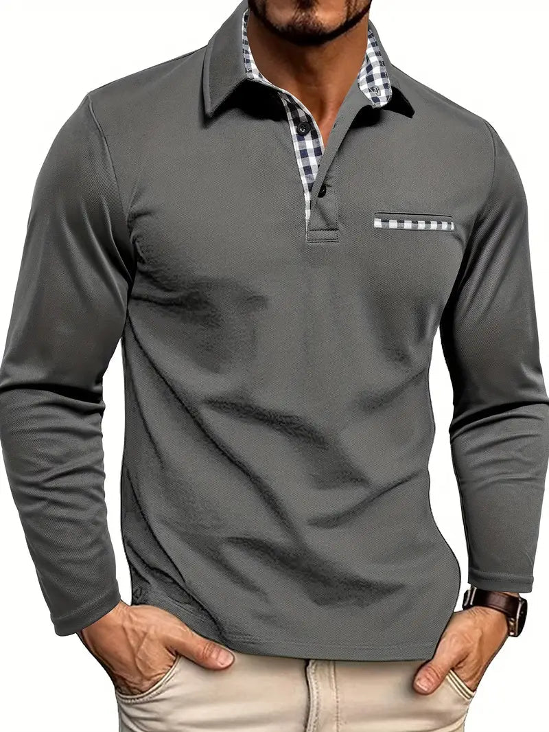 Piter - Elegantes Langarm-Polo für stilbewusste Herren