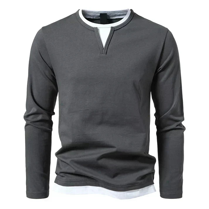 Alwin | Elegantes Langarmshirt aus hochwertiger Baumwolle