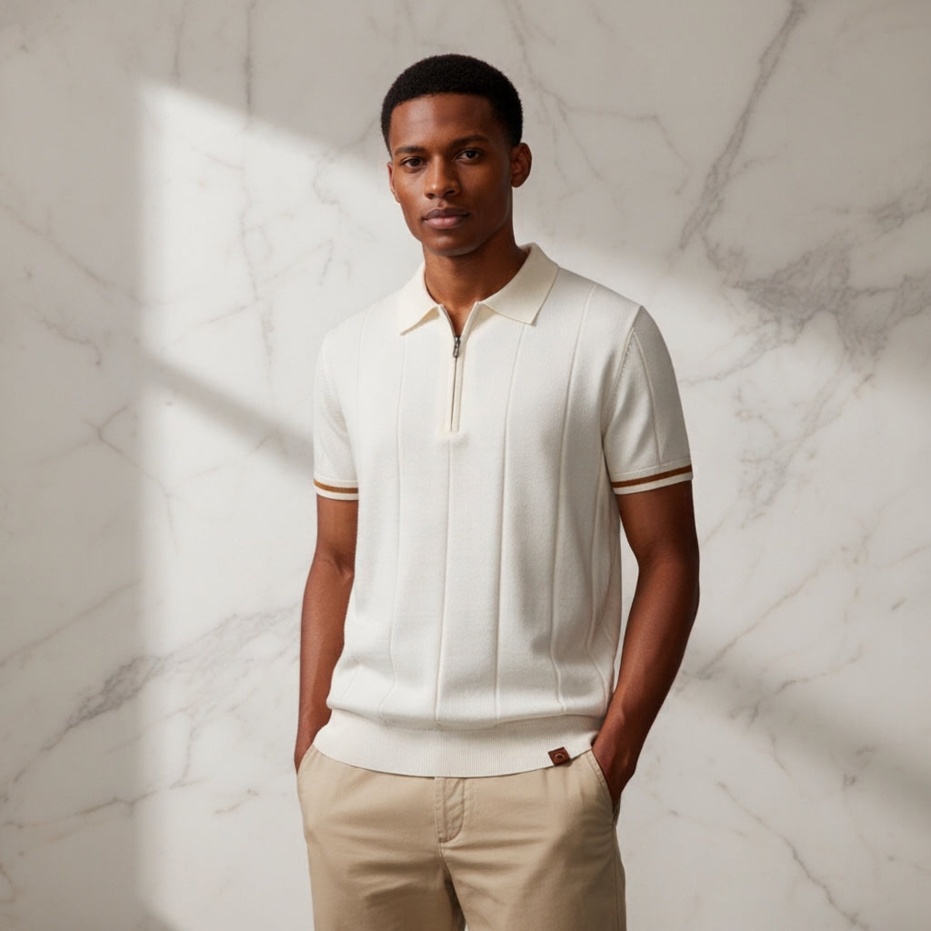 EROS | Edles Polo-Shirt mit vertikaler Textur