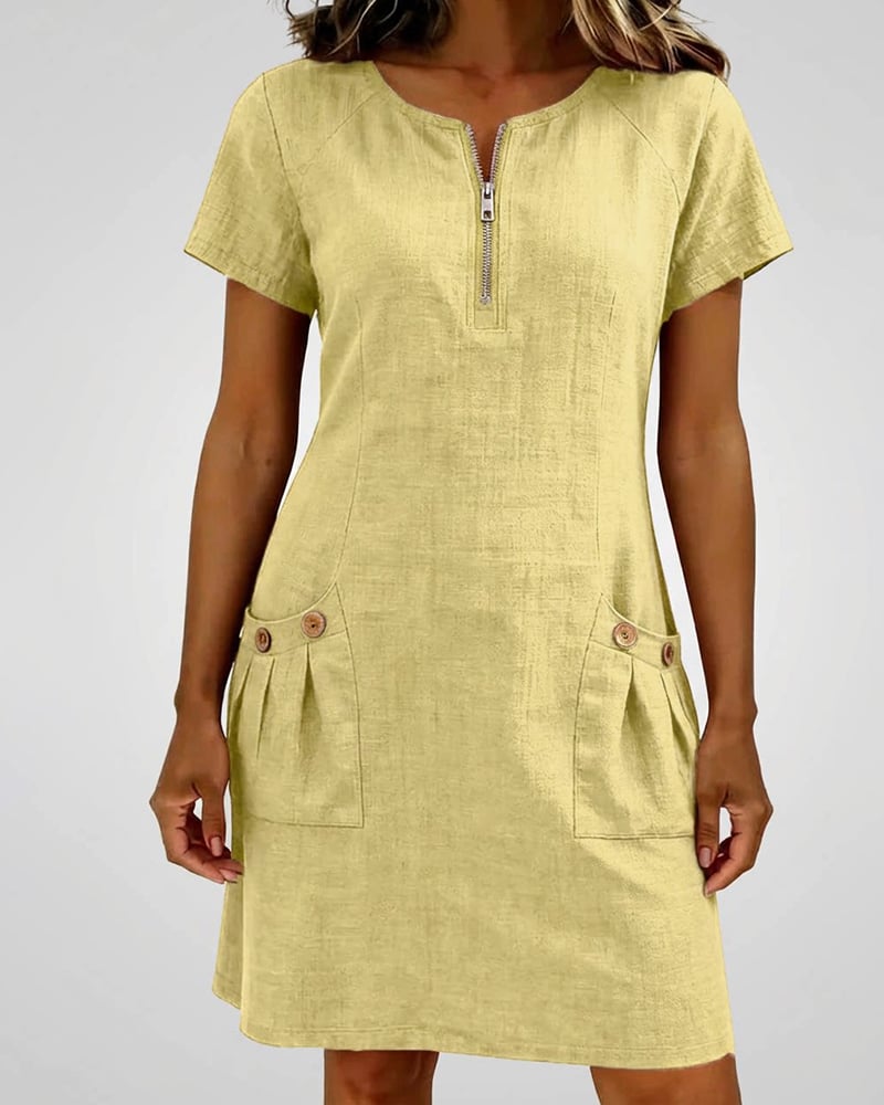 Sola Kleid – mit Reißverschluss & Taschen