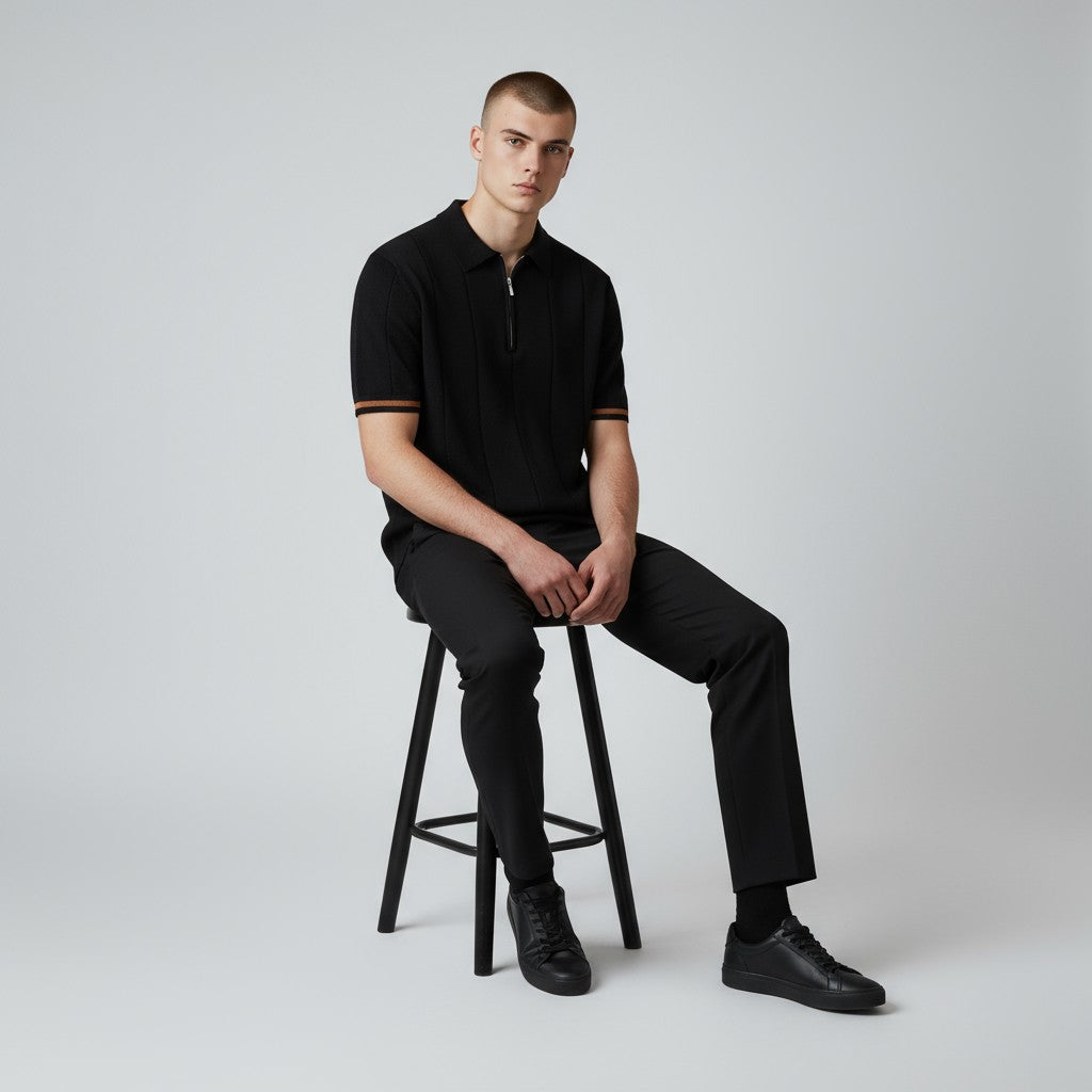EROS | Edles Polo-Shirt mit vertikaler Textur